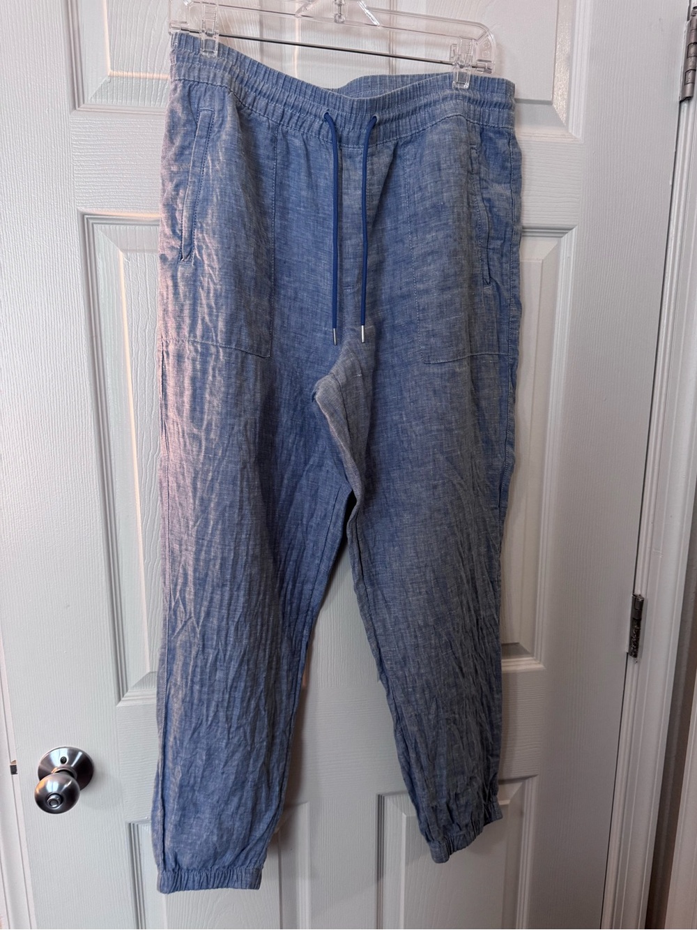Athleta Chambray Joggers - Light Blue